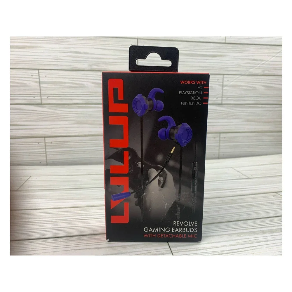 Vivitar Lvlup Revolve Gaming Earbuds with Detachable Mic Black Blue PS5 XBOX